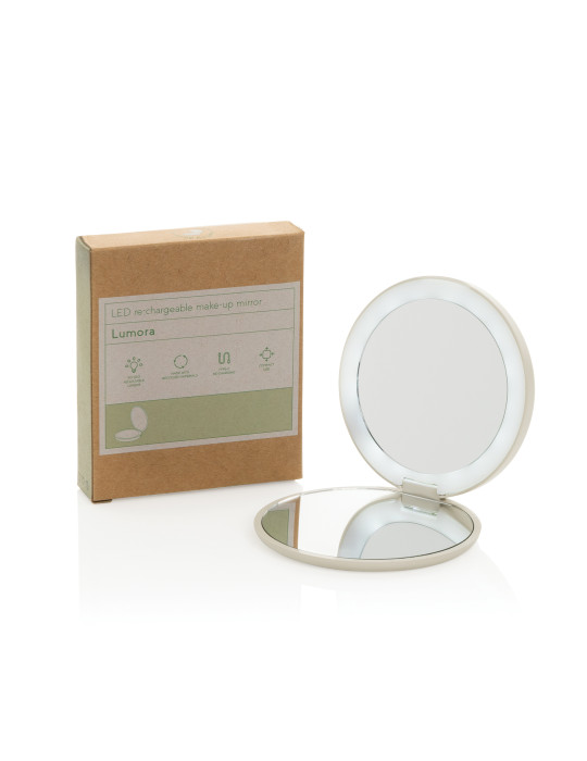 Miroir de poche Lumora LED RCS personnalisable
