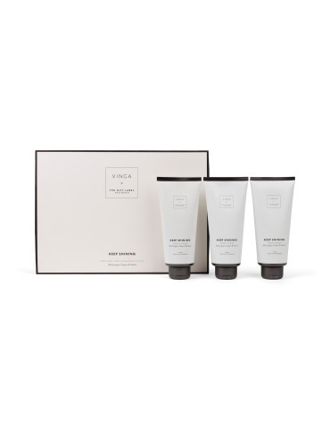 Coffret soins corporels VINGA x TGL trois tubes 200 ml publicitaire 2