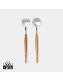 Couverts de service Vinga Retro manches chêne personnalisable
