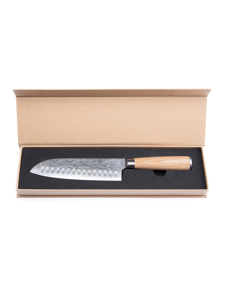 Santoku Vinga Hattasan Damascus noyau VG10 personnalisable