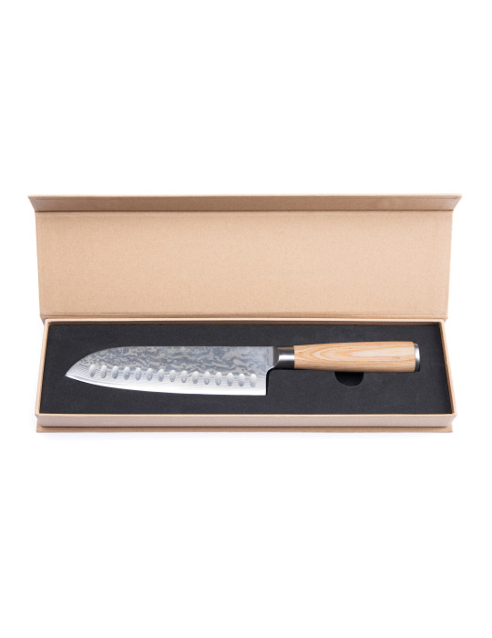 Santoku Vinga Hattasan Damascus noyau VG10 personnalisable