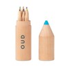 Crayons en bois personnalisés - 6 pièces dans un étui - Petit Coloret Matières : bois Couleurs : bois cadeau entreprise pas cher