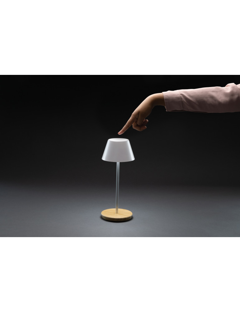 Lampe Pure Glow rechargeable RCS et bambou personnalisable
