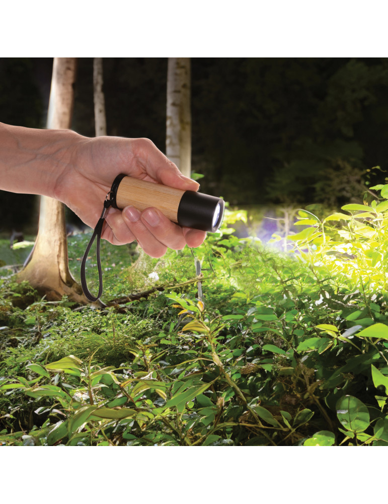 Lampe torche bambou et ABS recyclé RCS personnalisable