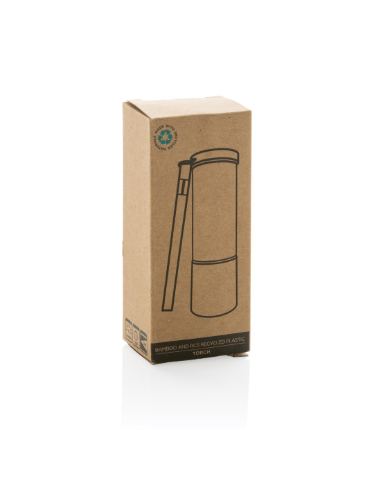 Lampe torche bambou et ABS recyclé RCS personnalisable