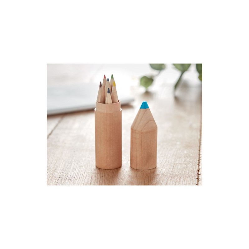 6 Crayons en Étui en Bois - PETIT COLORET