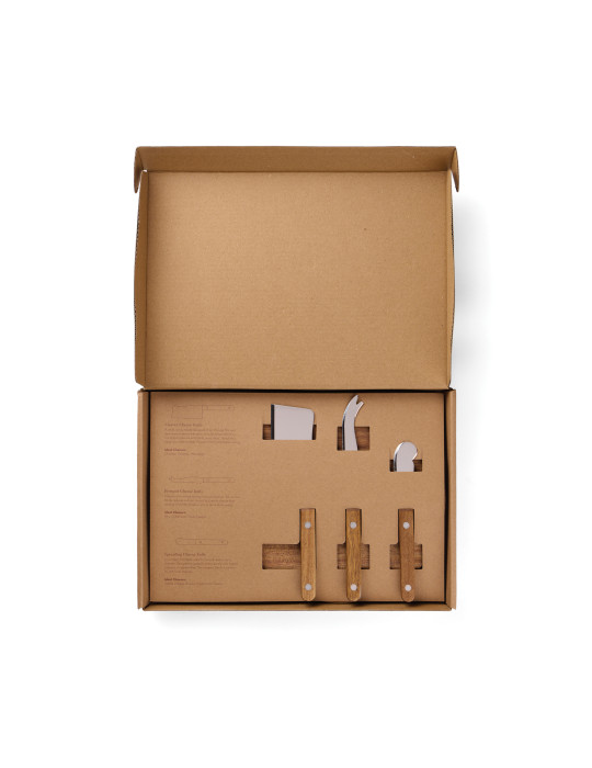 Coffret fromage Vinga Veia planche et trois couteaux personnalisable