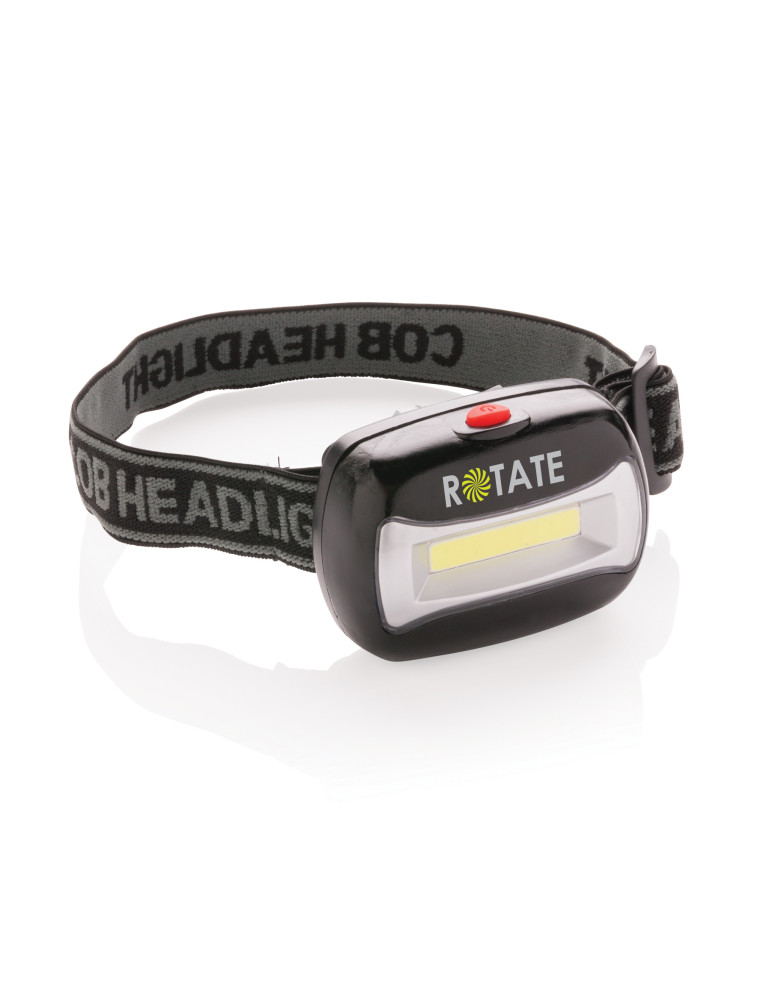Lampe frontale COB avec bandeau réglable personnalisable