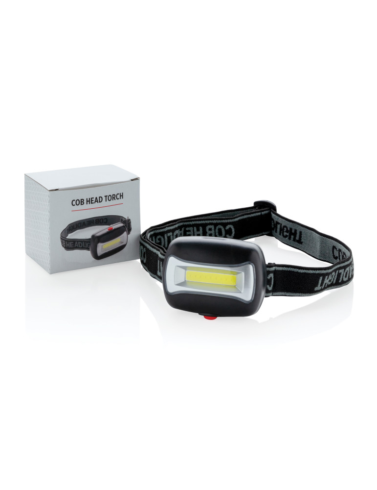 Lampe frontale COB avec bandeau réglable personnalisable