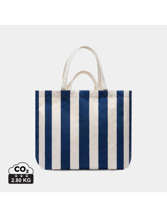 Sac de plage rayé Vinga Lagoa toile recyclée GRS personnalisable