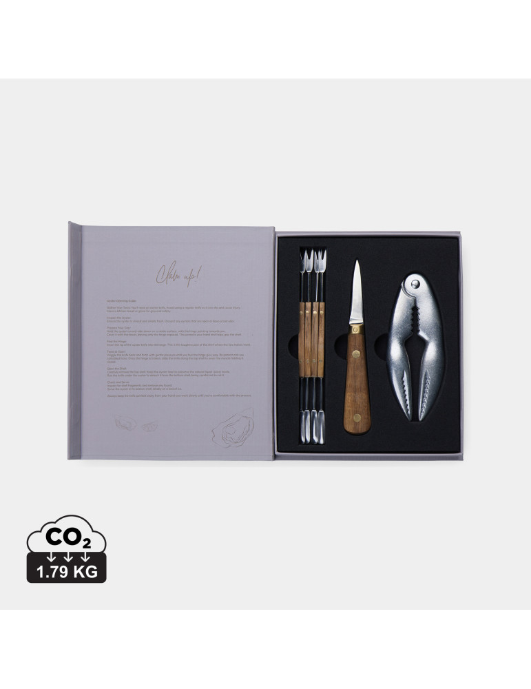 Coffret Vinga Histoire des fruits de mer en forme de livre personnalisable