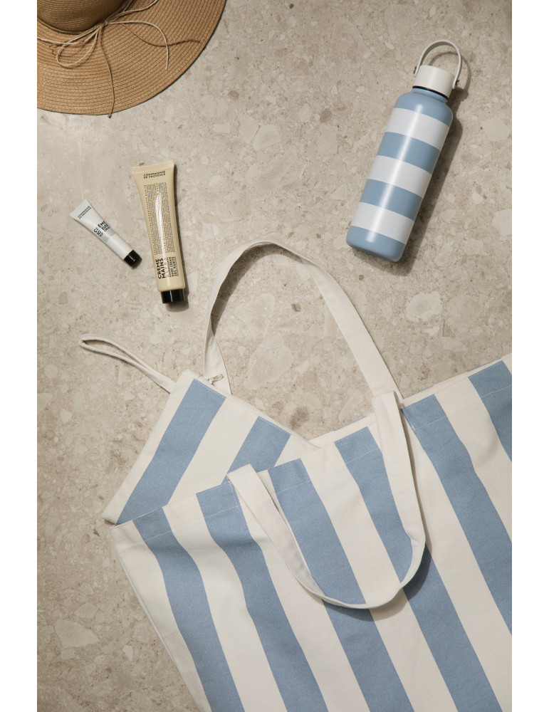 Sac de plage rayé Vinga Lagoa toile recyclée GRS personnalisable