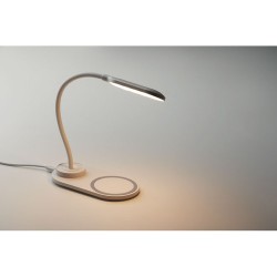 Lampe de bureau  et chargeur haute technologie SATURN Matières : ABS Couleurs : blanc impression haute définition