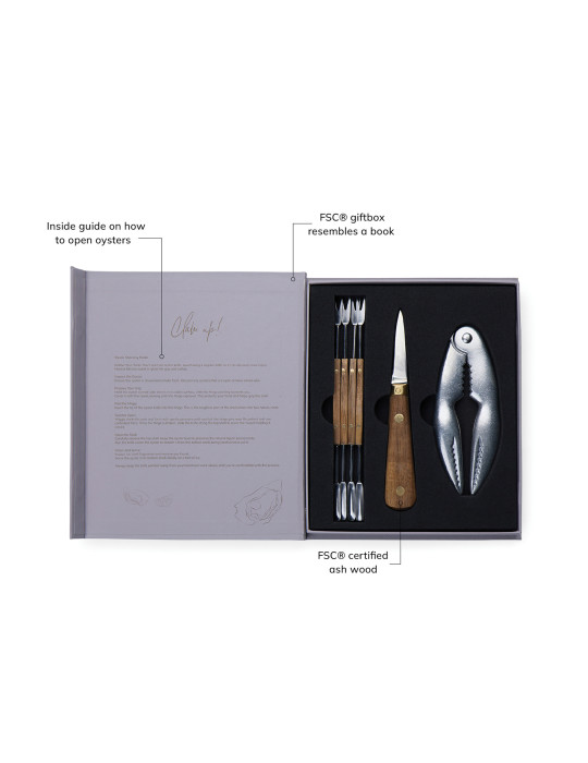 Coffret Vinga Histoire des fruits de mer en forme de livre personnalisable