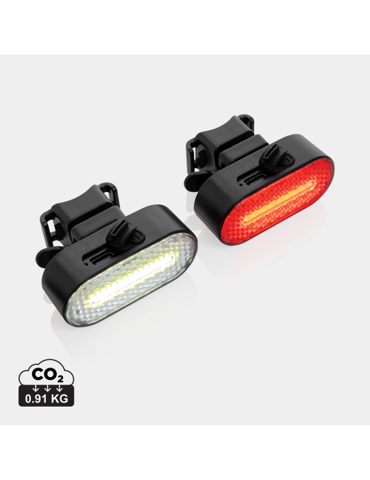 Set éclairage vélo Lumino rechargeable RCS personnalisable