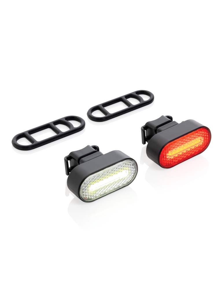 Set éclairage vélo Lumino rechargeable RCS personnalisable