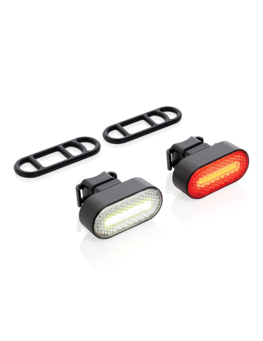 Set éclairage vélo Lumino rechargeable RCS personnalisable