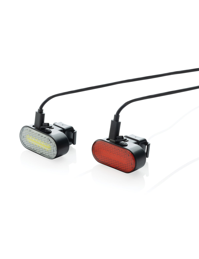 Set éclairage vélo Lumino rechargeable RCS personnalisable