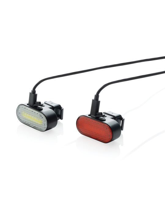 Set éclairage vélo Lumino rechargeable RCS personnalisable