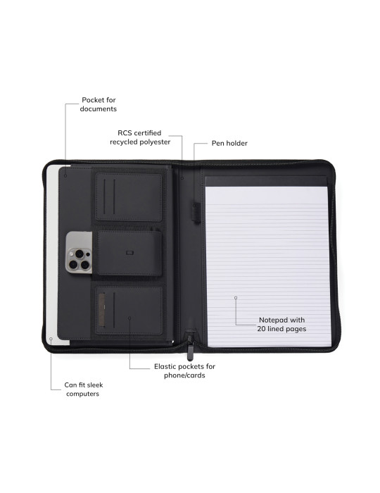 Porte-documents A4 Vinga Baltimore RCS bloc remplaçable personnalisable