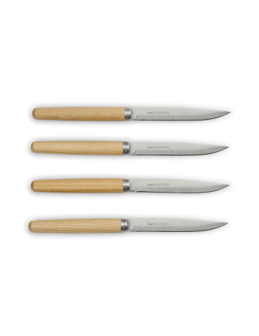 Quatre couteaux à viande Vinga Retro manches frêne personnalisable 2