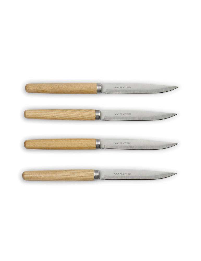 Quatre couteaux à viande Vinga Retro manches frêne personnalisable