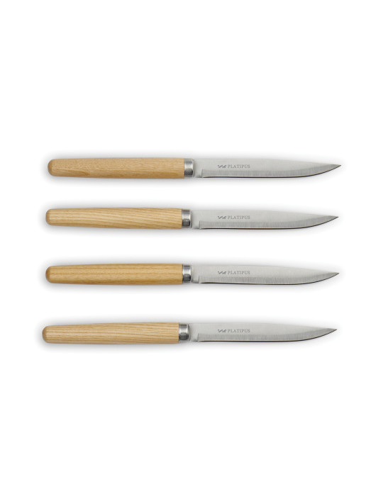 Quatre couteaux à viande Vinga Retro manches frêne personnalisable