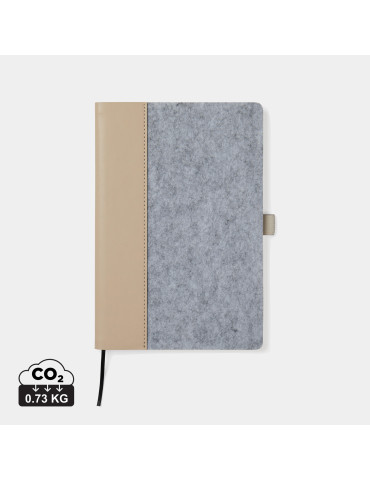 Carnet A5 Vinga Albon feutre recyclé GRS 160 pages personnalisable