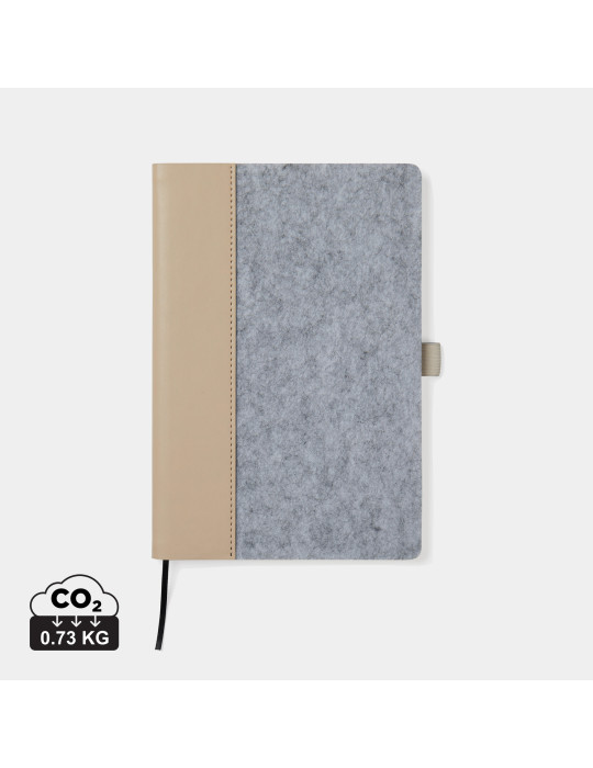 Carnet A5 Vinga Albon feutre recyclé GRS 160 pages personnalisable