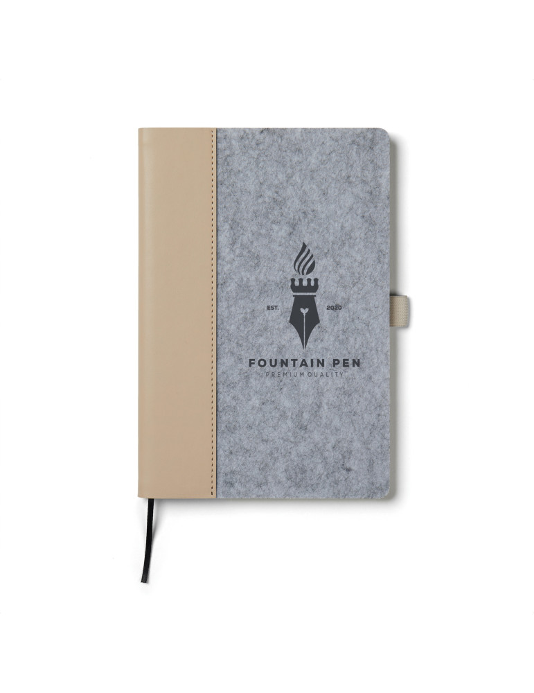 Carnet A5 Vinga Albon feutre recyclé GRS 160 pages personnalisable