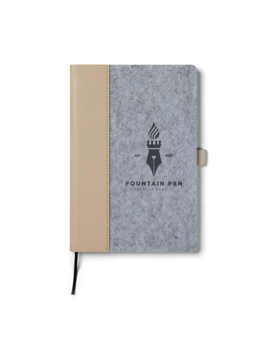 Carnet A5 Vinga Albon feutre recyclé GRS 160 pages personnalisable