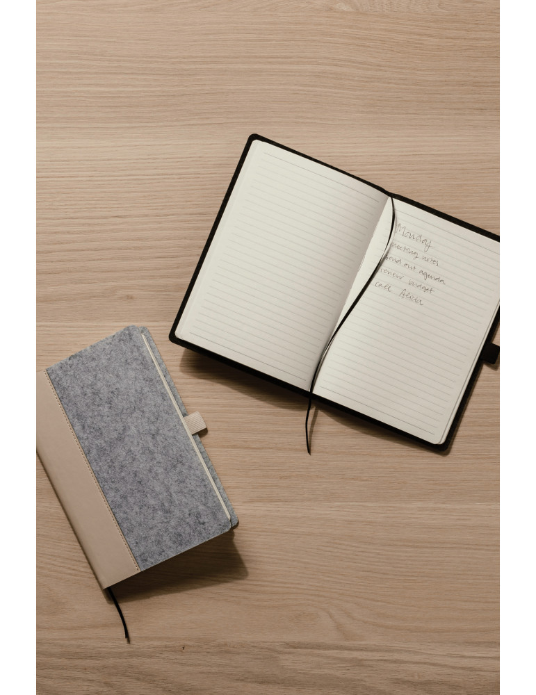 Carnet A5 Vinga Albon feutre recyclé GRS 160 pages personnalisable