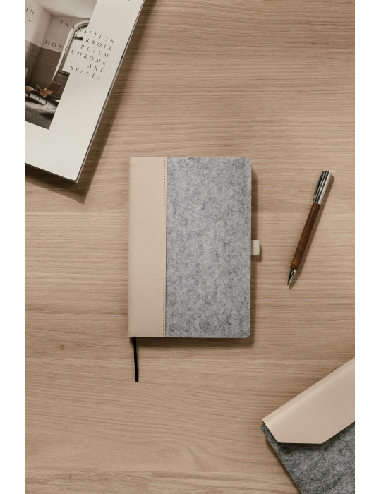 Carnet A5 Vinga Albon feutre recyclé GRS 160 pages personnalisable