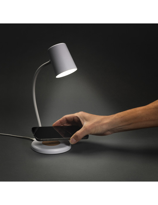 Lampe Zenara avec chargeur sans fil 15 W personnalisable