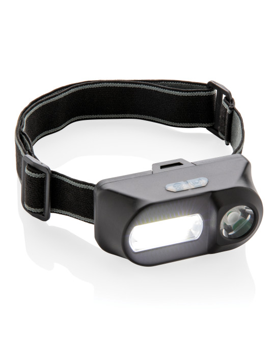 Lampe frontale LED et COB double éclairage personnalisable