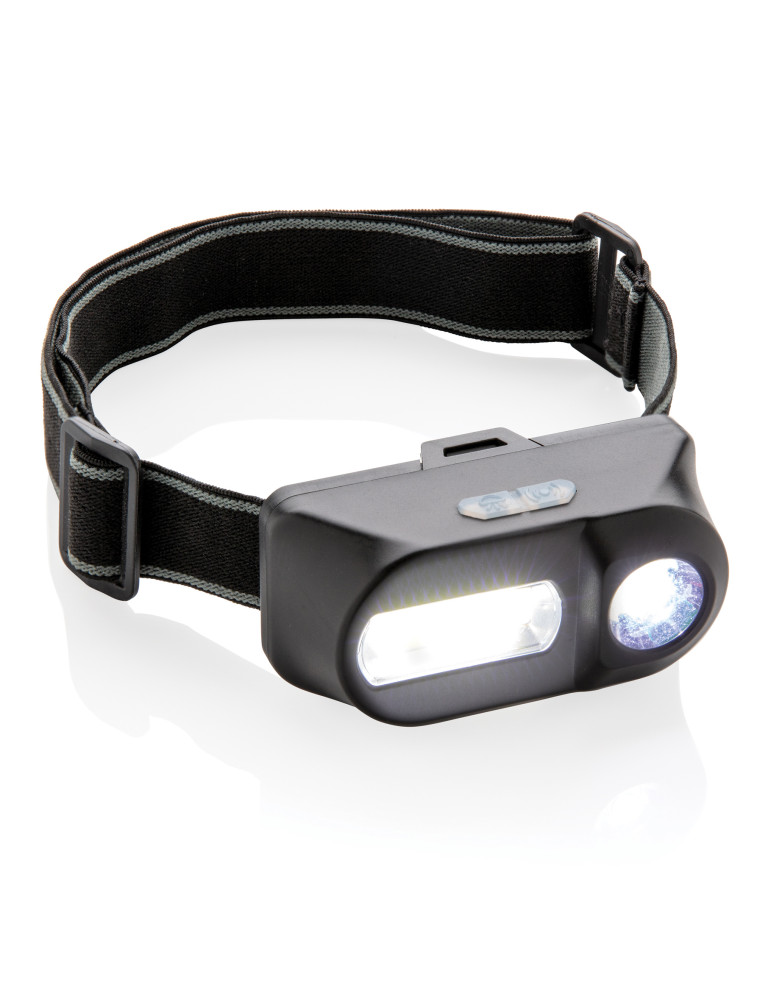 Lampe frontale LED et COB double éclairage personnalisable
