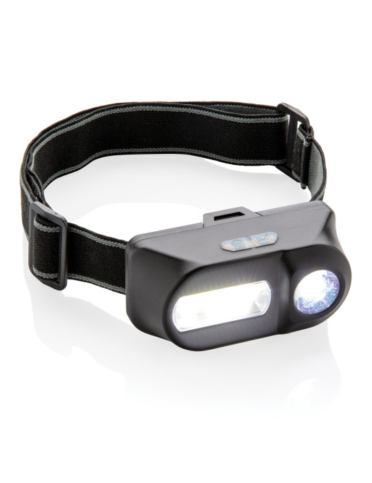 Lampe frontale LED et COB double éclairage personnalisable