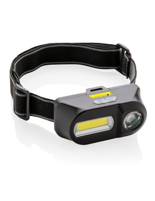 Lampe frontale LED et COB double éclairage personnalisable