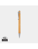 Stylo à bille en bambou avec clip métal personnalisable
