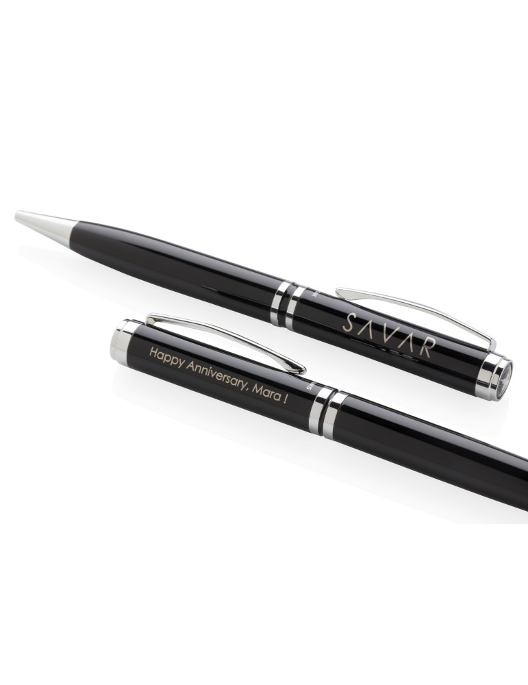 Set stylos Swiss Peak Exécutif avec pochette personnalisable
