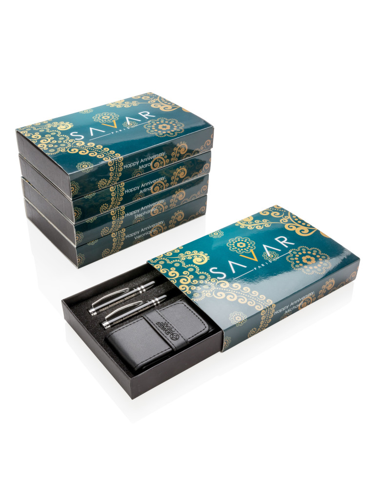 Set stylos Swiss Peak Exécutif avec pochette personnalisable