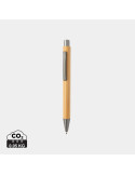 Stylo bambou à clic et détails métal personnalisable