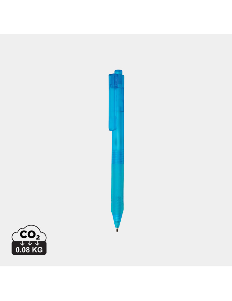 Stylo X9 givré avec grip silicone personnalisable