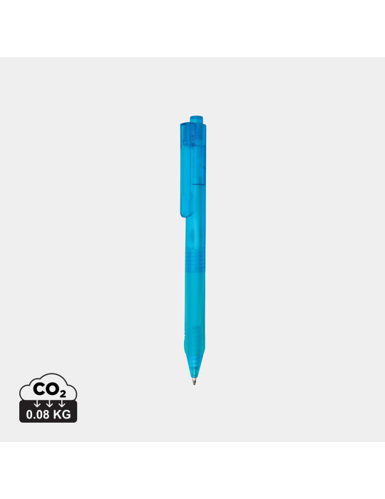 Stylo X9 givré avec grip silicone personnalisable