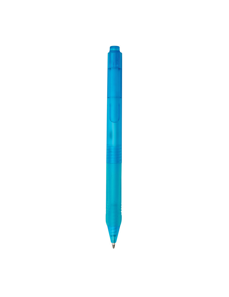 Stylo X9 givré avec grip silicone personnalisable