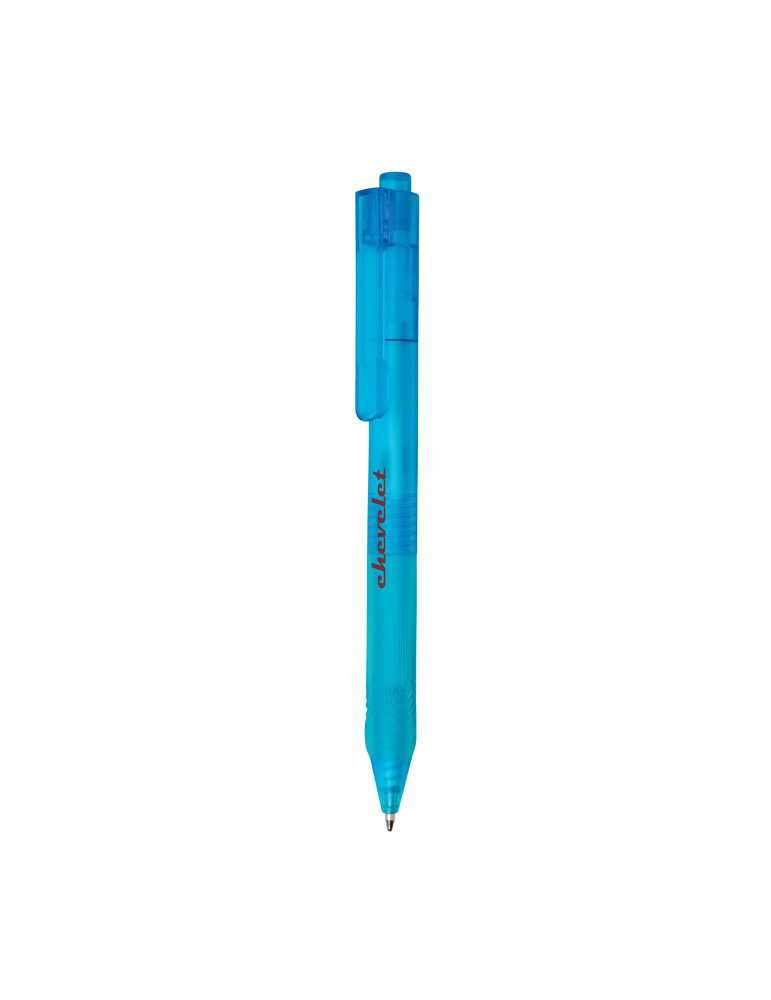Stylo X9 givré avec grip silicone personnalisable