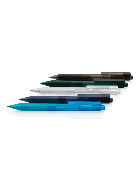 Stylo X9 givré avec grip silicone personnalisable