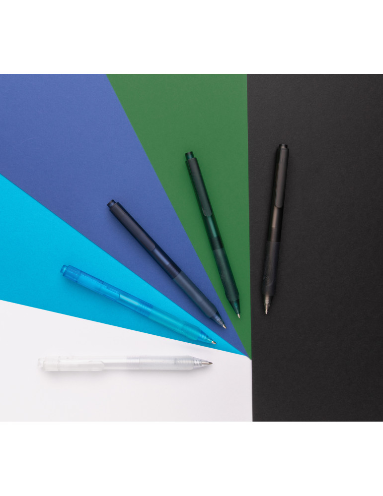 Stylo X9 givré avec grip silicone personnalisable