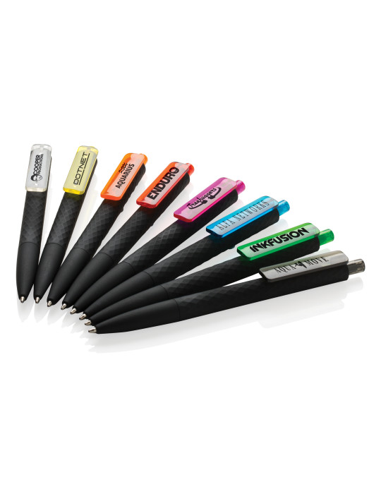 Stylo X3 finition gomme noire en ABS RCS personnalisable