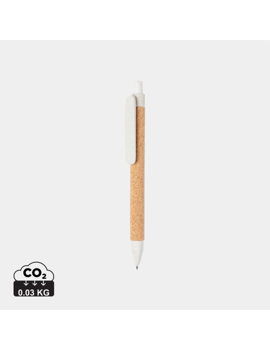 Stylo liège et fibre de paille personnalisable